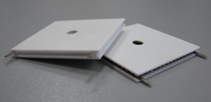 Ractangular thermoelectric coolers with a hole